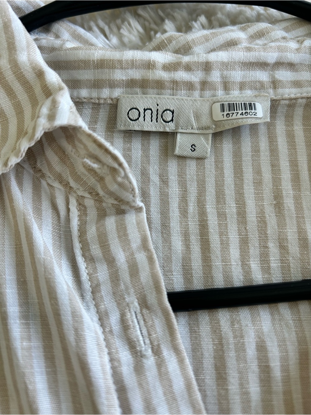 Onia - Air Linen Boyfriend Top
Cream Striped Relaxed Button-Front Shirt - Picture 3 of 7